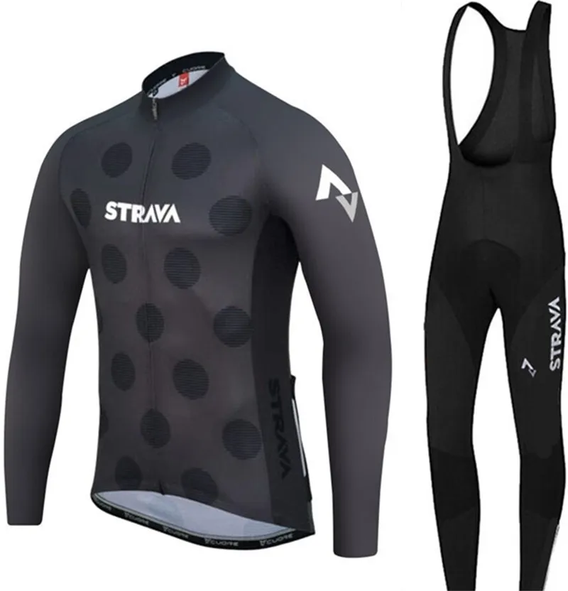 

2019 Long Sleeve Autumn Slim Mem Cycling Jerseys MTB Bike Ropa Ciclismo Cycle Sportswear Pro STRAVA Team Cycling Clothing Black