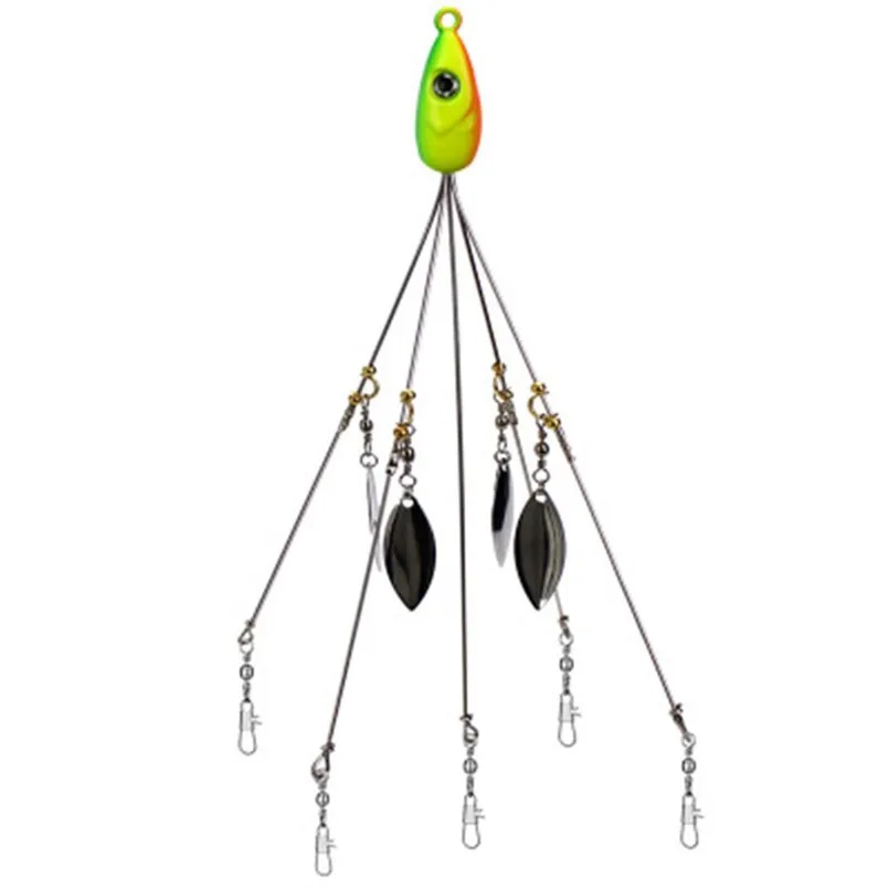 Multi-fish hook castable umbrella rig 5 arm Alabama umbrella head fishing boat bait fishing bait and snap rotation 30S16 (2)