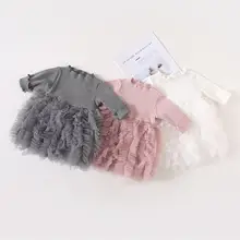 Focusnorm/Новинка года; модное милое осеннее платье для маленьких девочек; кружевное платье в стиле пэчворк с длинными рукавами