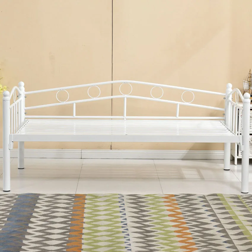 Iron Bed Frame 150×60/70/80CM Teenage Children With Guardrail Mattress Dormitory Bedroom Single Simple Lunch Nap Side | Мебель