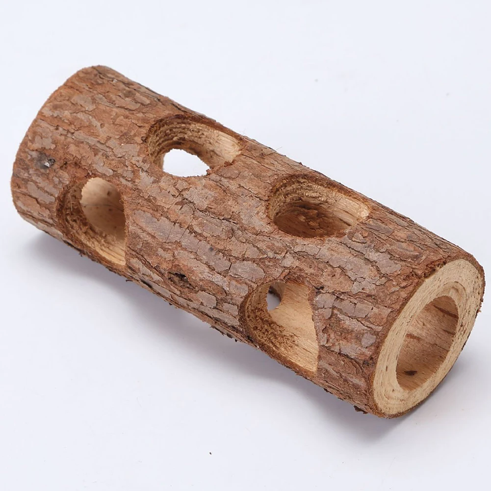 Кролик деревянный туннельный подарок собака безопасная игрушка для домашних животных мыши Зубы шлифовальные Твердые трубки кошка забавное дерево для хомяка маленькое животное
