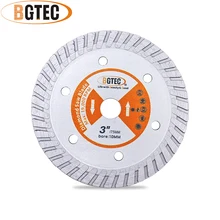BGTEC – disque de coupe en diamant, 3 ", 75MM, 1 pièce, pour scie Turbo, granit, béton, pressé à chaud, épaisseur 2mm
