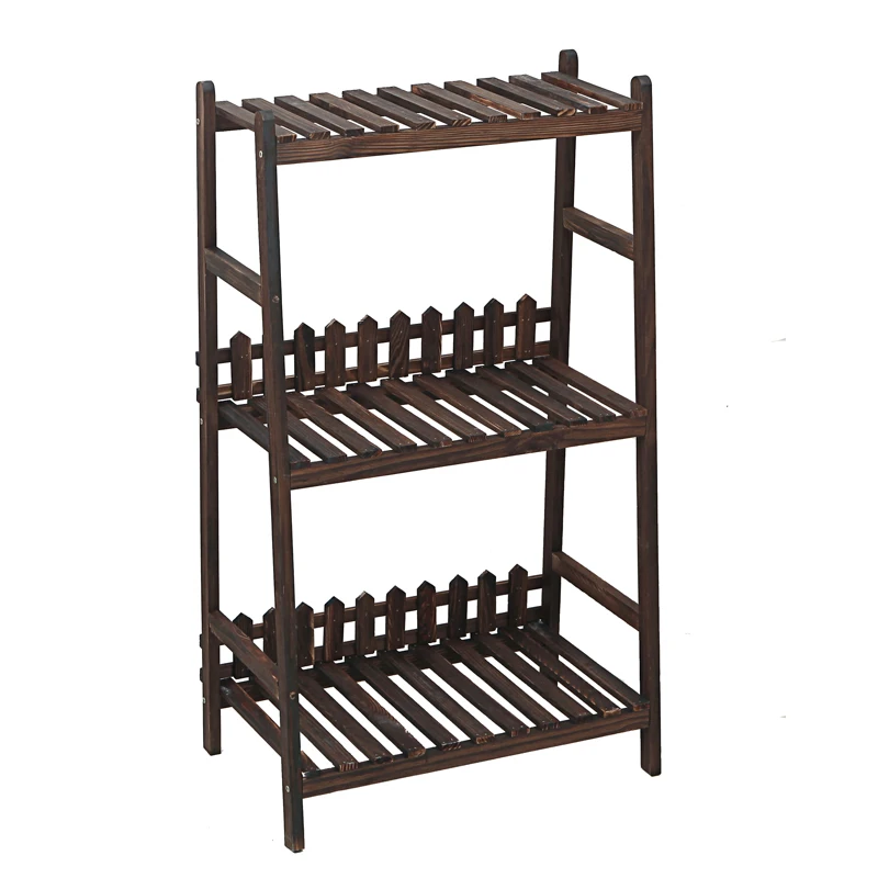 Best Seller  H1 Simple Modern Corrosion Wood Plant Home Multi-function Indoor Flower Stand Solid Wood Multi Laye