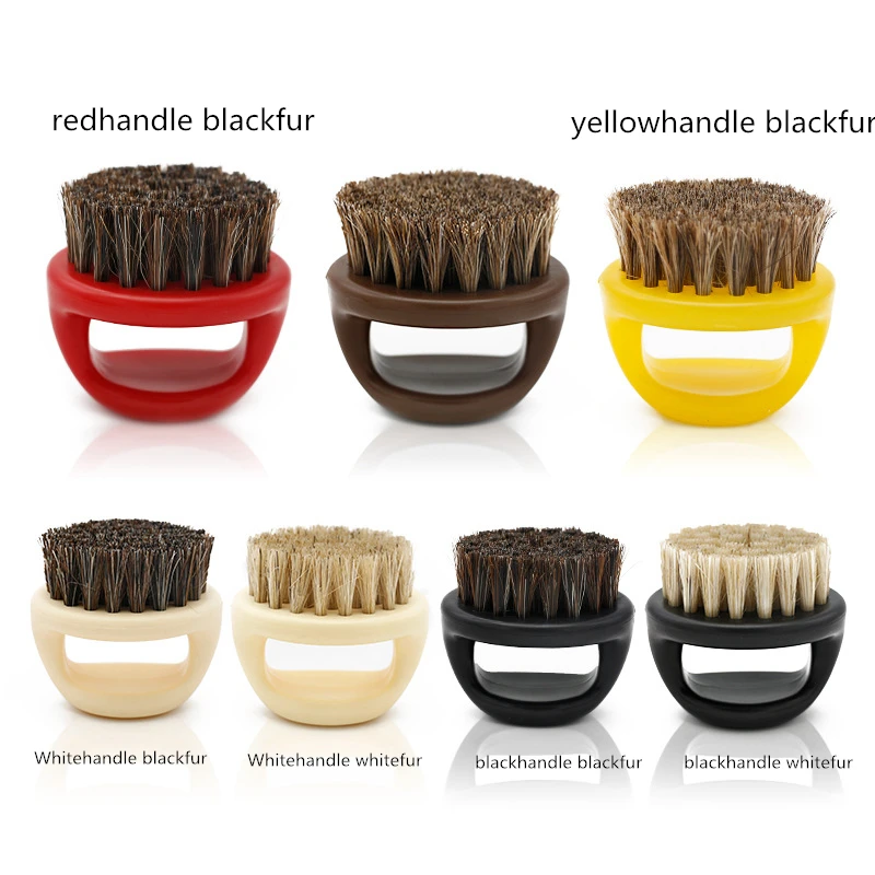 Whitehandle whitefur Оригинальная Ретро масляная голова, щетка для бороды, щетка для бороды, Стильный уход за бородой, чистая щетина, щетка для кольца, ретро масляная голова, щетка G1222 - Цвет: Whitehandle whitefur
