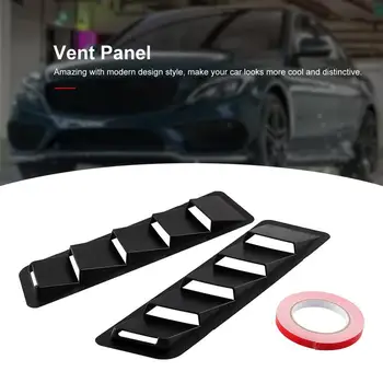 

Black Air Intake Universal Scoop Bonnet Side Fender Car Decorative Cover Hood Vent Louver Cooling Panel Trim Set