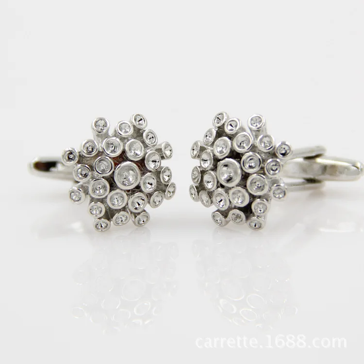 

Cufflinks Customizable Activity Gift Men's Women's French Business Uranium Nail Metal Petal Cufflinks Factory Wholesale Retail