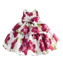 Hetiso/Детские платья для девочек с цветочным принтом, многослойное повседневное праздничное платье для маленьких девочек возраст 6 месяцев, От 1 до 5 лет, vestido infantil