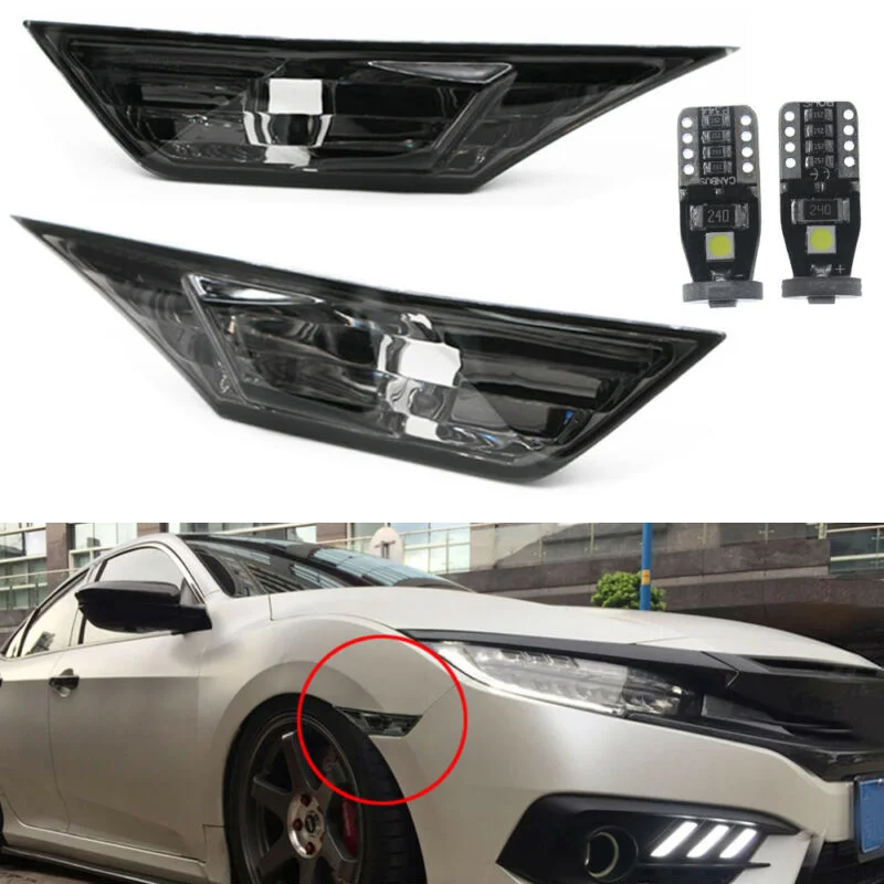 Дымовая линза светодиодный, боковой, габаритный фонарь с лампами для Honda Civic- Прочный ABS пластик ma t e ri al