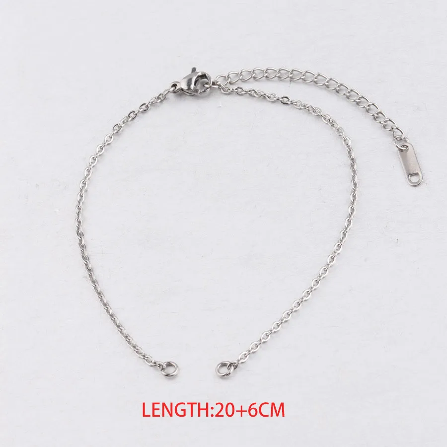 20steel Fnixtar самодельная цепочка из нержавеющей стали, браслет для изготовления ювелирных изделий, аксессуары 2 мм толщина 18+ 6 см 20+ 6 см 20 шт./партия - Цвет: 20steel