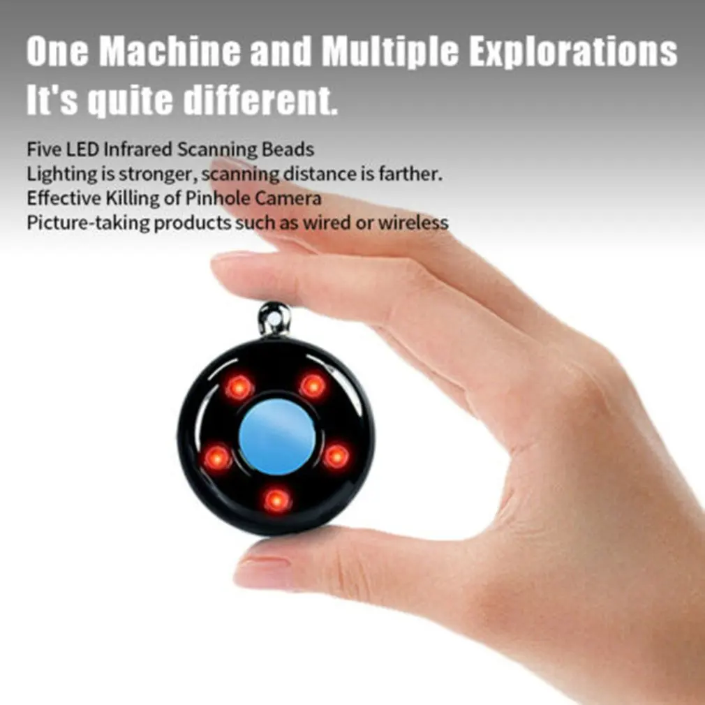 K100 Anti Spy RF Signal Detector Finder Bug LED light for  Camera with IR Light&Alarm Mode for Personal Safe