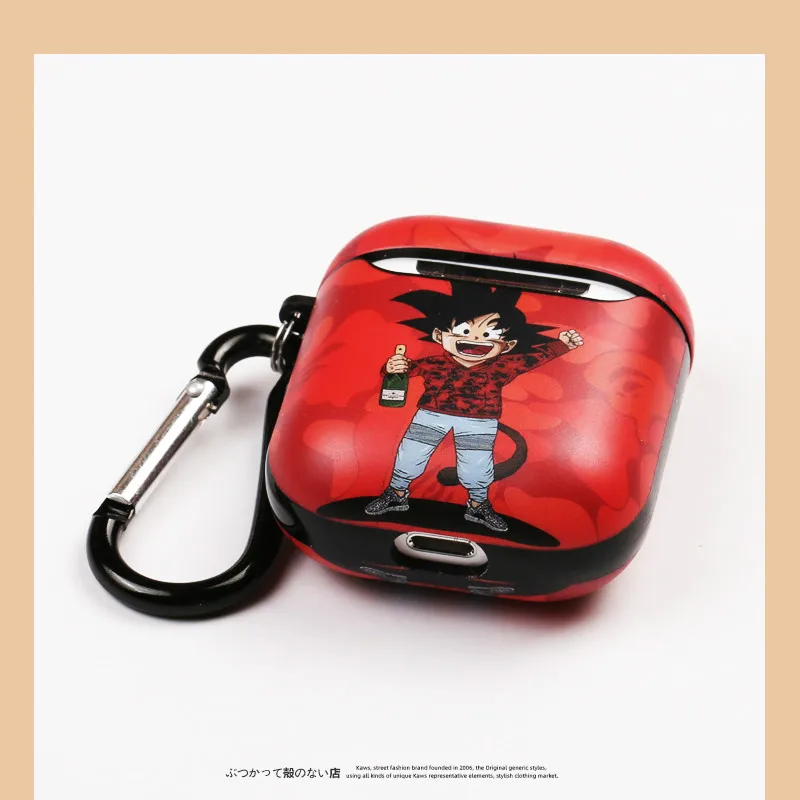 Японский модный бренд, камуфляжные чехлы для наушников Dragon Ball Son Goku для Apple Airpods 1/2, милый мультяшный силиконовый чехол для наушников