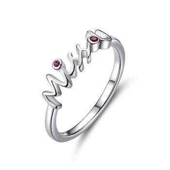 

925 Sterling Silver Miss U Finger Ring Valentine's Day Gift for Girlfriend Anniversary Bijoux Fashion Bague SCR631