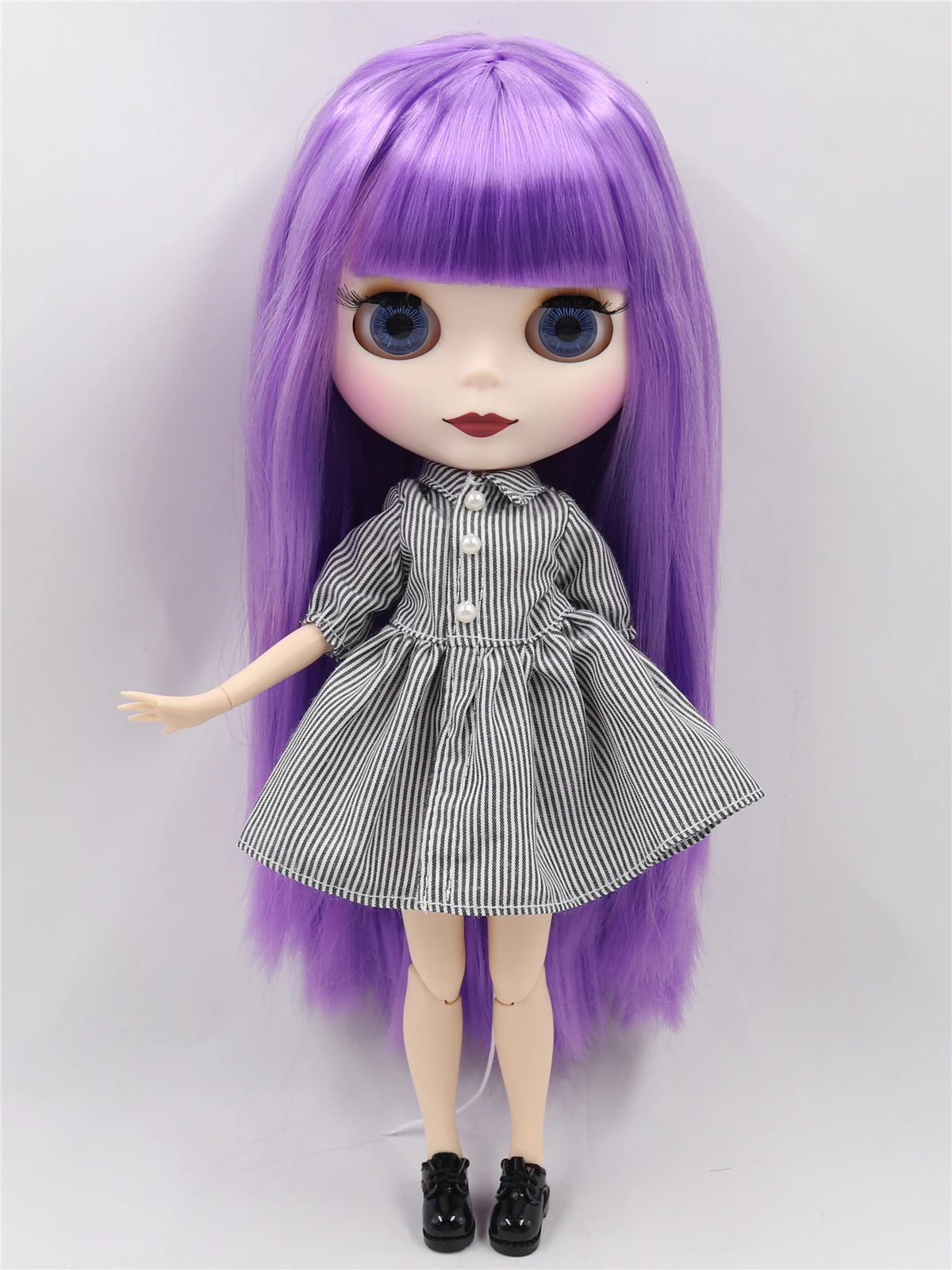 Bella – Premium Custom Neo Blythe Doll with Purple Hair, White Skin & Matte Cute Face 2