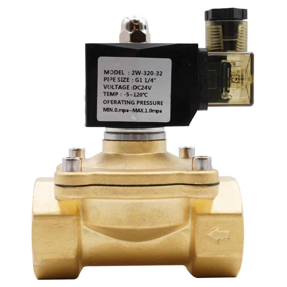Válvula Solenoide de aire eléctrica de latón G3/8 toG2, válvula solenoide normalmente cerrada para agua caliente aceite aire, AC220V DC12V 24 V, 0 ~ 1.0Mpa, IP65