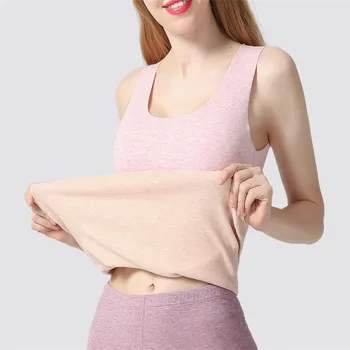 

Thermal Underwear Vest Female Autumn Thermals Underwears Seamless Shirt Women's High Elastic Warm Tops Women