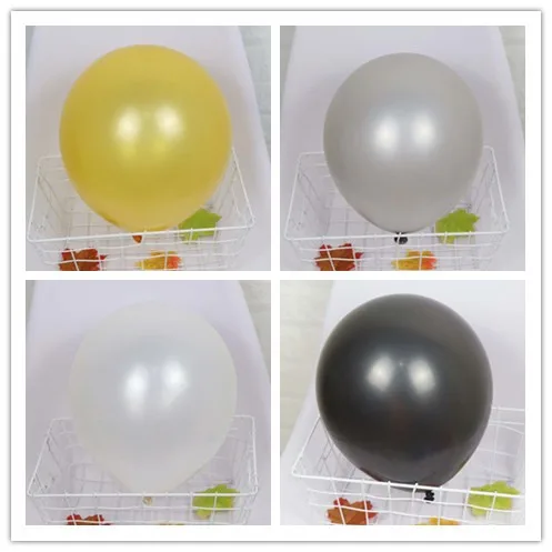 100 шт 10 Дюймов 1,5 г жемчужные синие резиновые надувные шарики для праздника свадебные украшения Белый Серебряный Золотой шарик для дня рождения арка для вечеринок