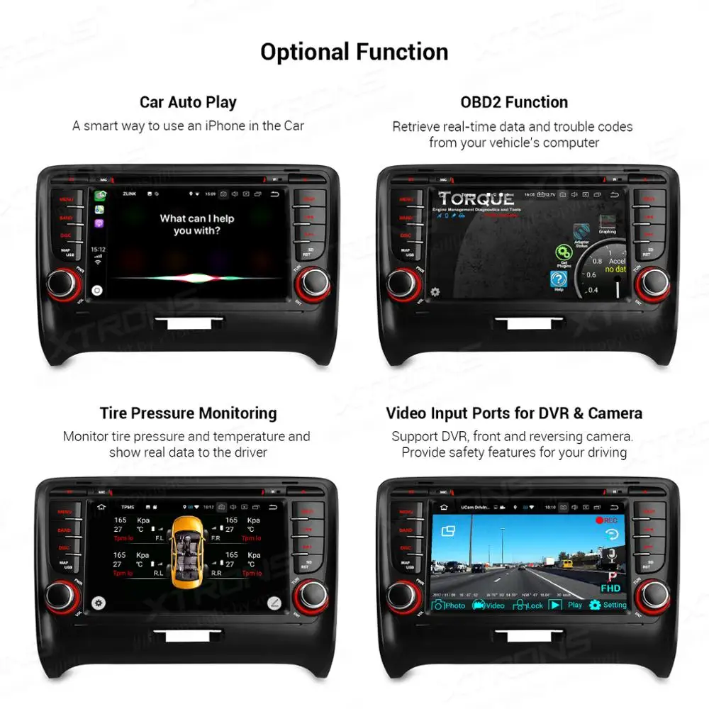 Sale XTRONS Android 9.0 PX5 Octa Core GPS Navigation Radio Car DVD Player OBD for Audi TT MK2 8J 2006 2007 2008 2009 2010 2011 2012 2
