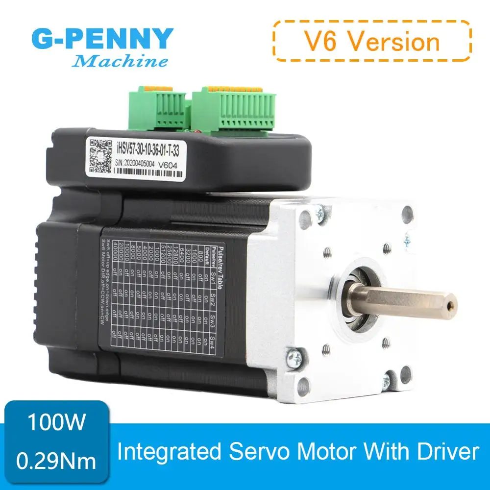 Spedizione Gratuita! Nema23 100W 3000Rpm Integrato Servo Motore Con Drive 0.29Nm 41Oz-In 36Vdc 6.0A 57X76Mm