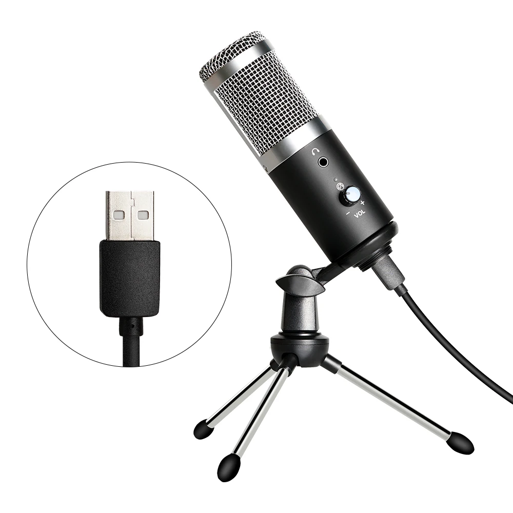 

Hot Selling USB Computer Microphone USB Mic For PC Live Streaming Condenser Microphone Professional Studio Recording Gaming