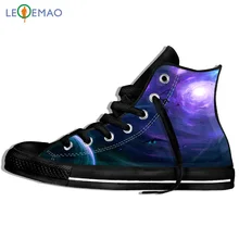 Прогулочные парусиновые ботинки; дышащая красивая обувь с принтом галактики и космоса; спортивная парусиновая обувь; классические кроссовки