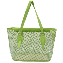 BEAU-Ladies Dots шаблон Прозрачная молния панель дизайн сумка с карманом-зеленый, один размер