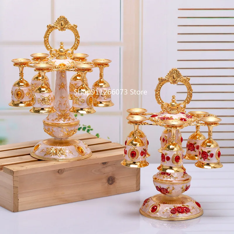 

European-Style Russian Household Wine Glass Rack Wine Glass Rack Hanging Upside down Hotel Retro Living Room Set Decoration