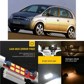 

LED Interior Car Lights For Opel karl c16 hatchback meriva a mpv x03 meriva b mpv s10 car accessories lamp bulb error free