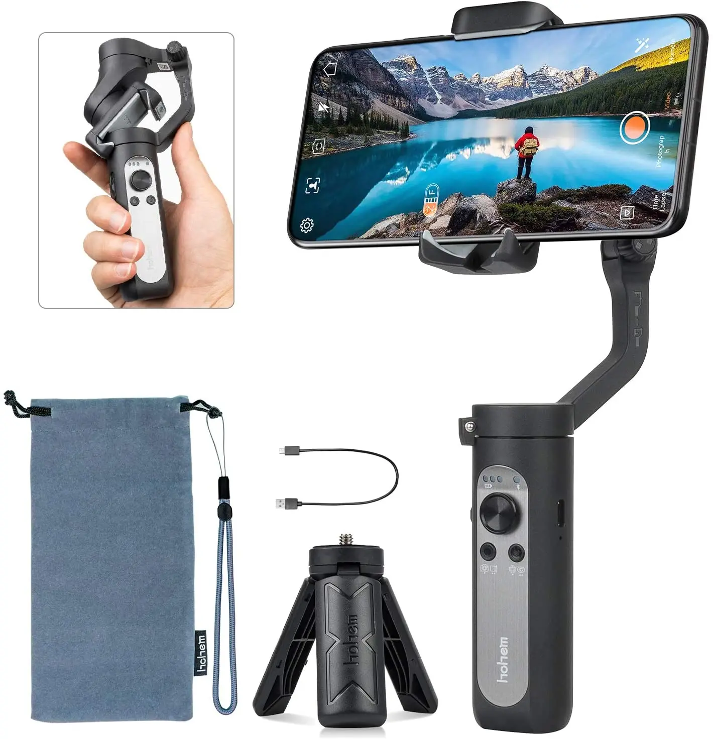 Легкий карданный стабилизатор Hohem iSteady X 3 Axis 0 5 фунта складной карманный для