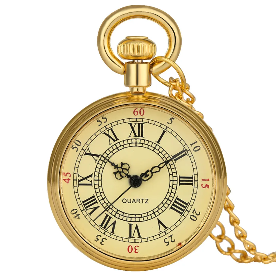 Кварцевые карманные часы с золотыми римскими цифрами дизайн Кошмар перед