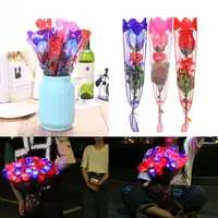 3 цвета светящиеся украшения Декор с цветами искусственные розы эмультационные цветок ресторан реквизит подарок орнамент дома и сада