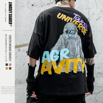 

Lindsey Seader Men T Shirt Hip Hop Streetwear Tour Universe Space Man Tees Casual Summer Batwing Short Sleeve Loose Tshirts