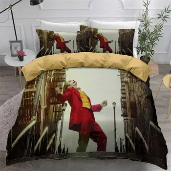 

HELENGILI 3D Bedding Set Clown Joker Print Duvet Cover Set Bedcloth with Pillowcase Bed Set Home Textiles #JO15