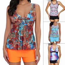 Танкини, купальник для женщин, плюс размер, купальники для женщин, пляжная одежда Mayo, купальный костюм с подкладкой, купальник для женщин