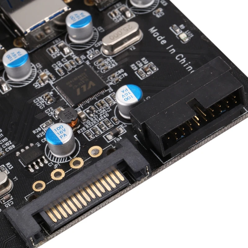 7 портов Pci-E Usb 3,0 Express Card, 5 портов снаружи и 2 порта для передней панели через 19Pin внутри с 5 В 15Pin Sata разъем питания для