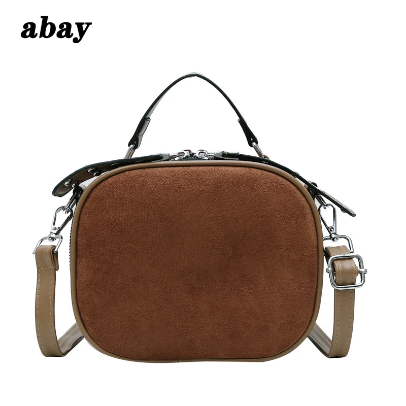 

Fashion ladies rivet round bag 2019 luxury handbag ladies bag designer double zipper ladies shoulder Messenger bag