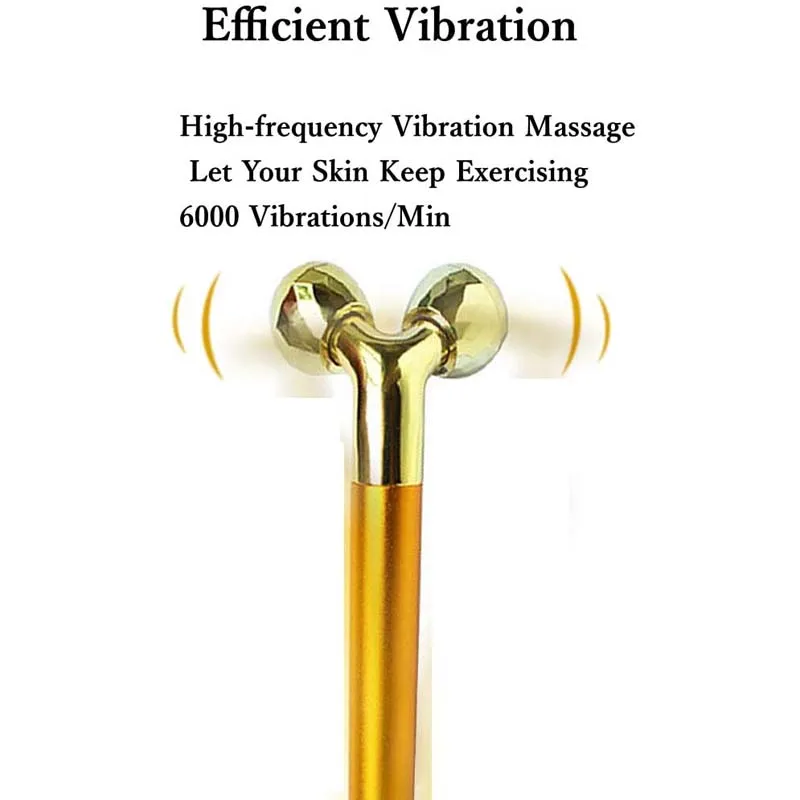 Multi-function Beauty Care Device 24k Facial Massage Stick Roller 3D Golden Energy Bar Vibrating Massager for Beauty Tool facial massager facial massage instrument beauty instrument