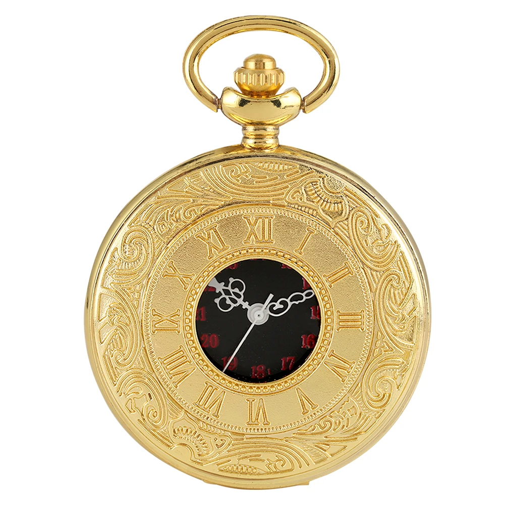 Роскошное золотое ожерелье карманные часы на цепочке для мужчин и женщин специальный большой циферблат с красивым рисунком кулон часы