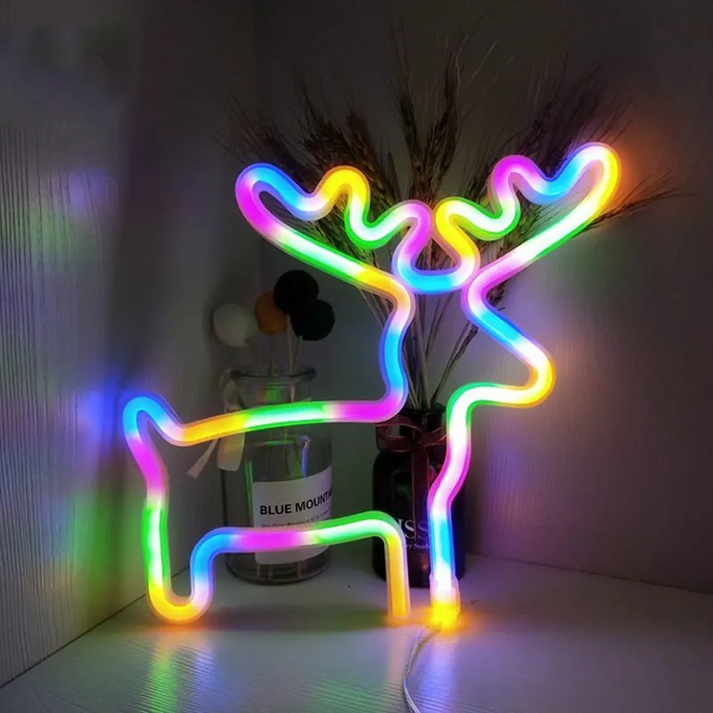 99 Стили светодиодный неоновый светильник Hello Wall Art знак Спальня украшения Радуга
