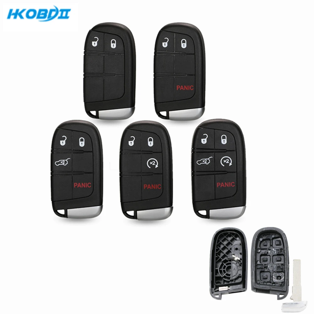 Чехол для автомобильного ключа HKOBDII Fiat 2 3 4 5 кнопок Круглый слот логотипа|Ключ от