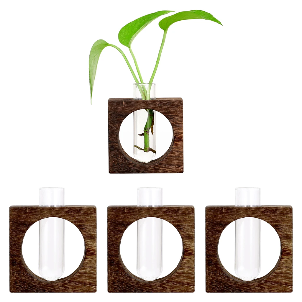 3x Test Tube Glass Vase Hydroponic Plants Planter Flower Pots Garden Decor