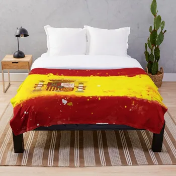 

Spain Grunge Flag Throw Blanket Soft Sherpa Blanket Bed Sheet Single Knee Blanket Office Nap Blanket