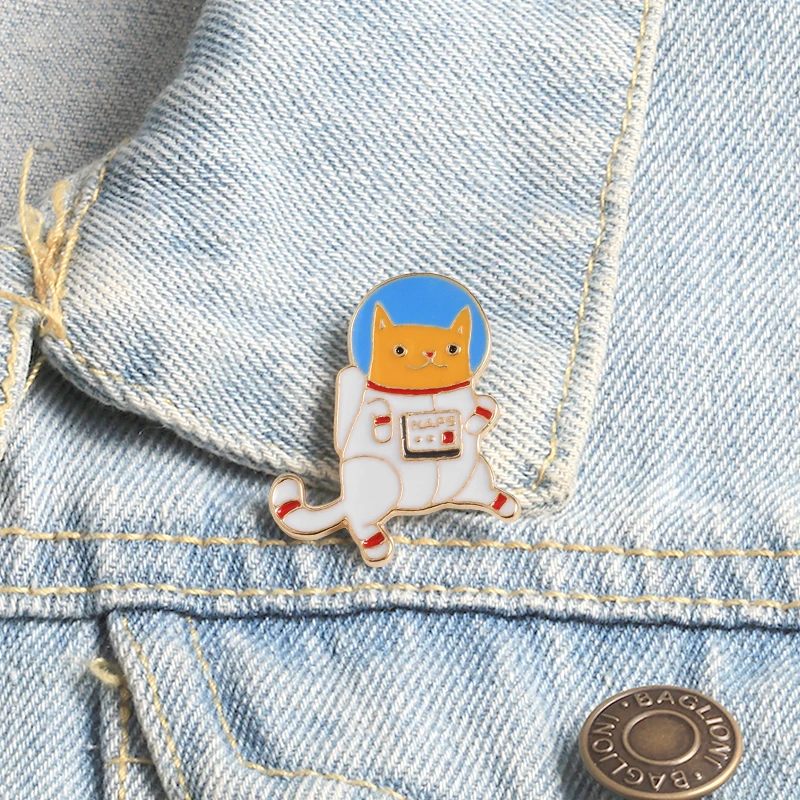Космическая астрономическая космическая кошка собака этикетка заколки Kawaii
