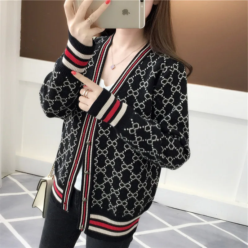 

Sweaters Cardigan 2020 Thin Spring and Autumn Outdoor Korean-Style Wear Loose All-match Knitted Cardigan Student Women's Coat