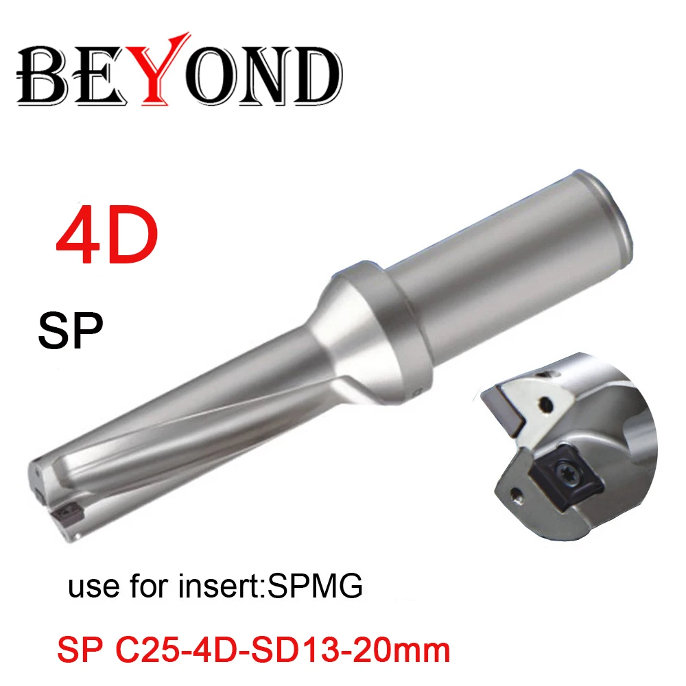 

BEYOND SP type U drill 4D SD 13 14 15 16 18 19 20mm indexable insert drill bit U Drilling SPMG060204 rapid Shallow Hole cnc tool