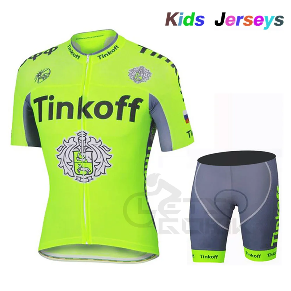 Дышащие быстросохнущие детские велосипедные футболки, комплект с шортами, флуоресцентный зеленый Детский велосипед, одежда для мальчиков и девочек, летняя велосипедная одежда