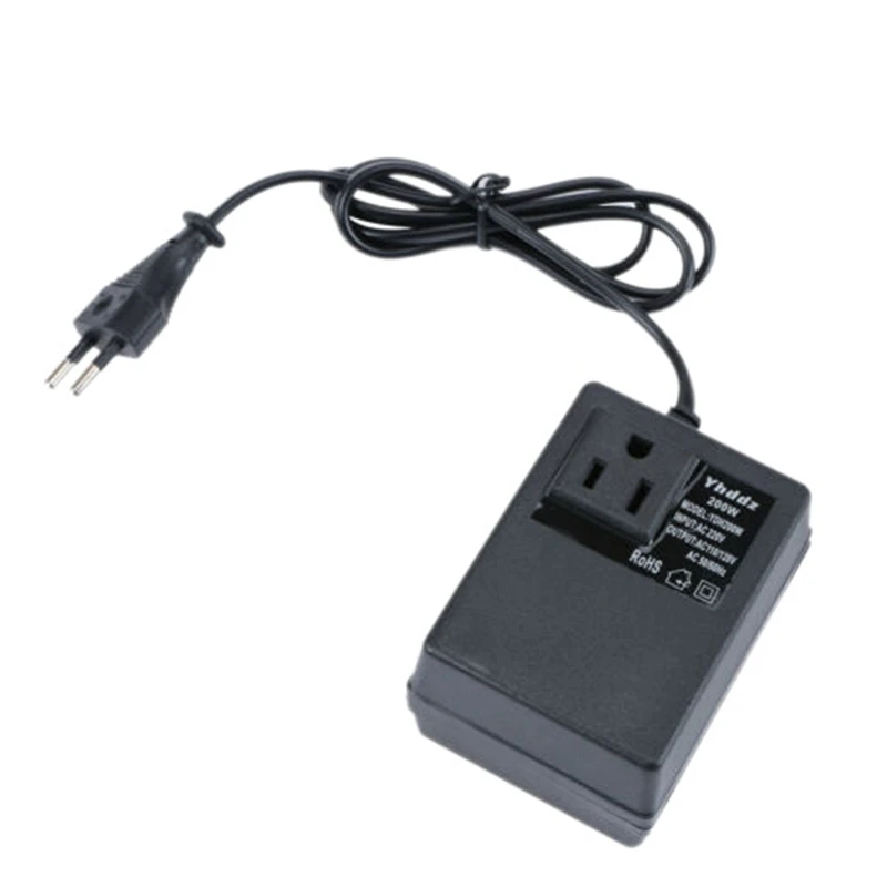 200W Voltage Converter Transformer 220V to 110V Step Down Travel Eu Plug Adapter | Электроника