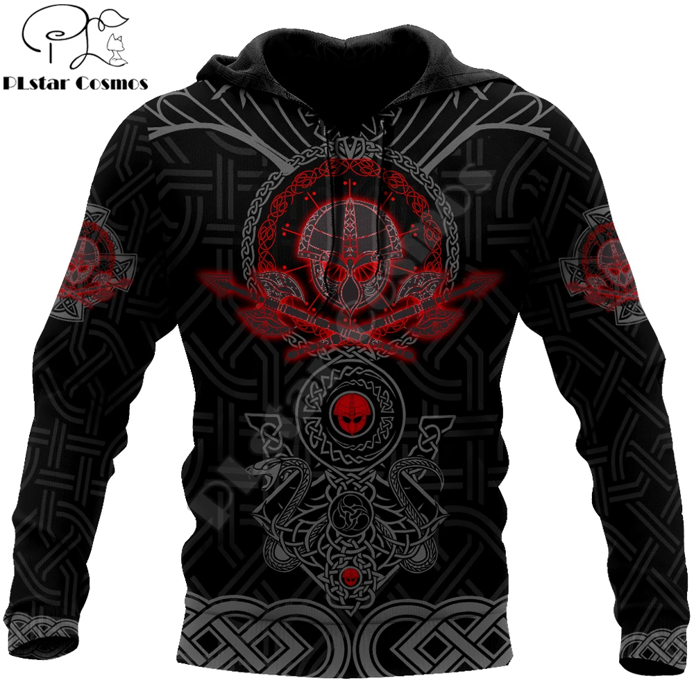 Love Viking Warriors Tattoo 3D Printed Fashion Hoodies Men Hooded