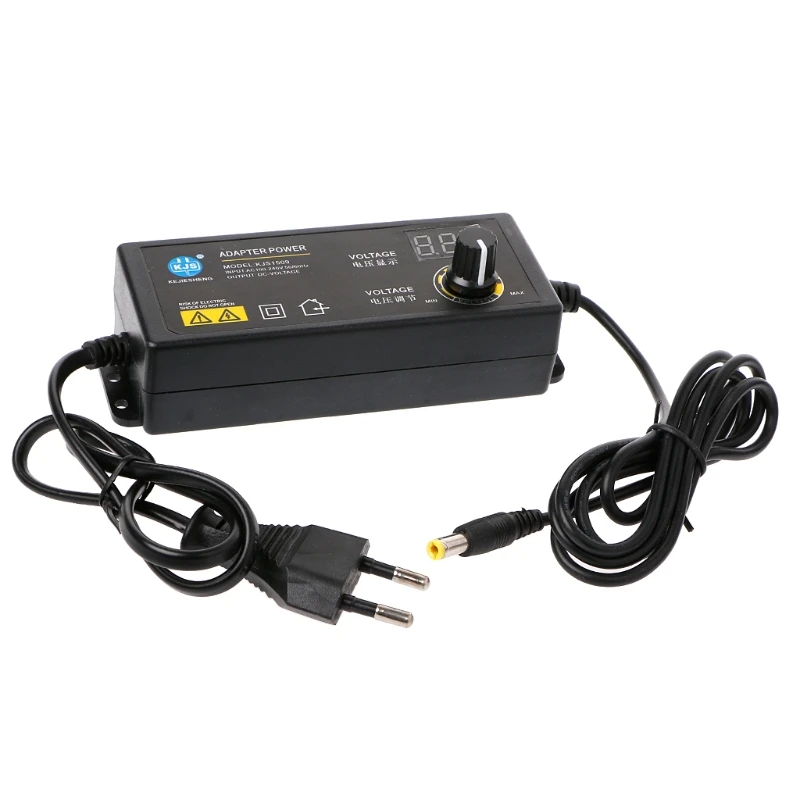 

60W 3-24V Adjustable Adapter With Display Screen Of Voltage DC5.5x2.1/2.5mm