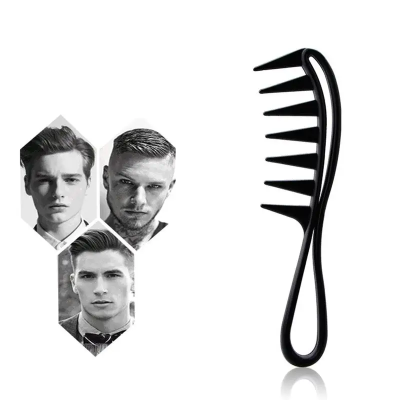 Black Wide Tooth Set Oil Comb Texture Comb Big Back Hair Comb Retro Hair Style Beard Comb Hair Care