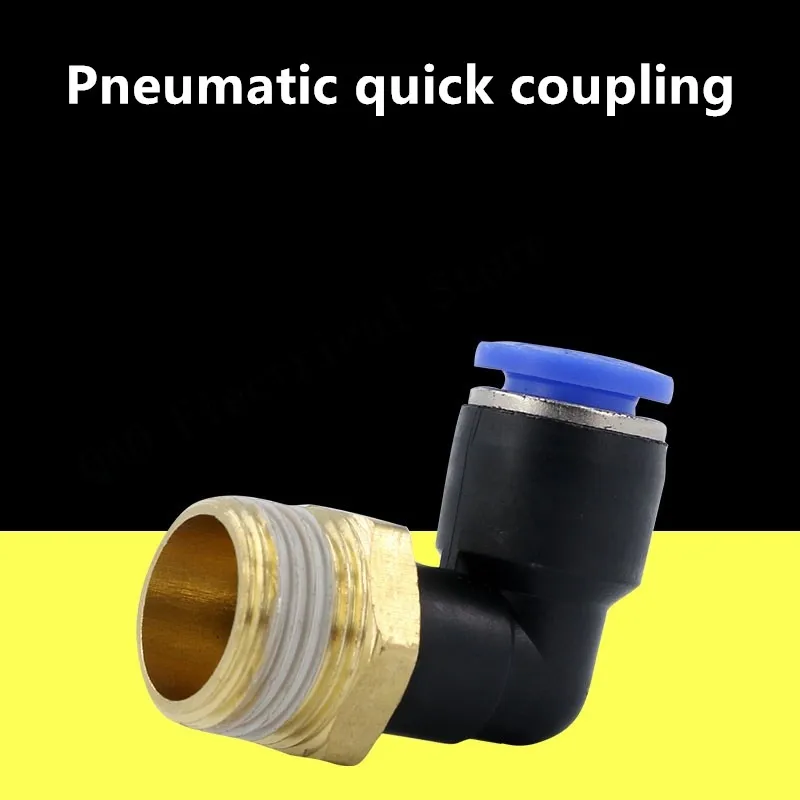 

PL Pneumatic connector 4mm-12mm Hose OD 1/8" 1/4" 3/8" 1/2" Male Thread Pneumatic Tube Elbow Connector Tube Air Push In Fitting